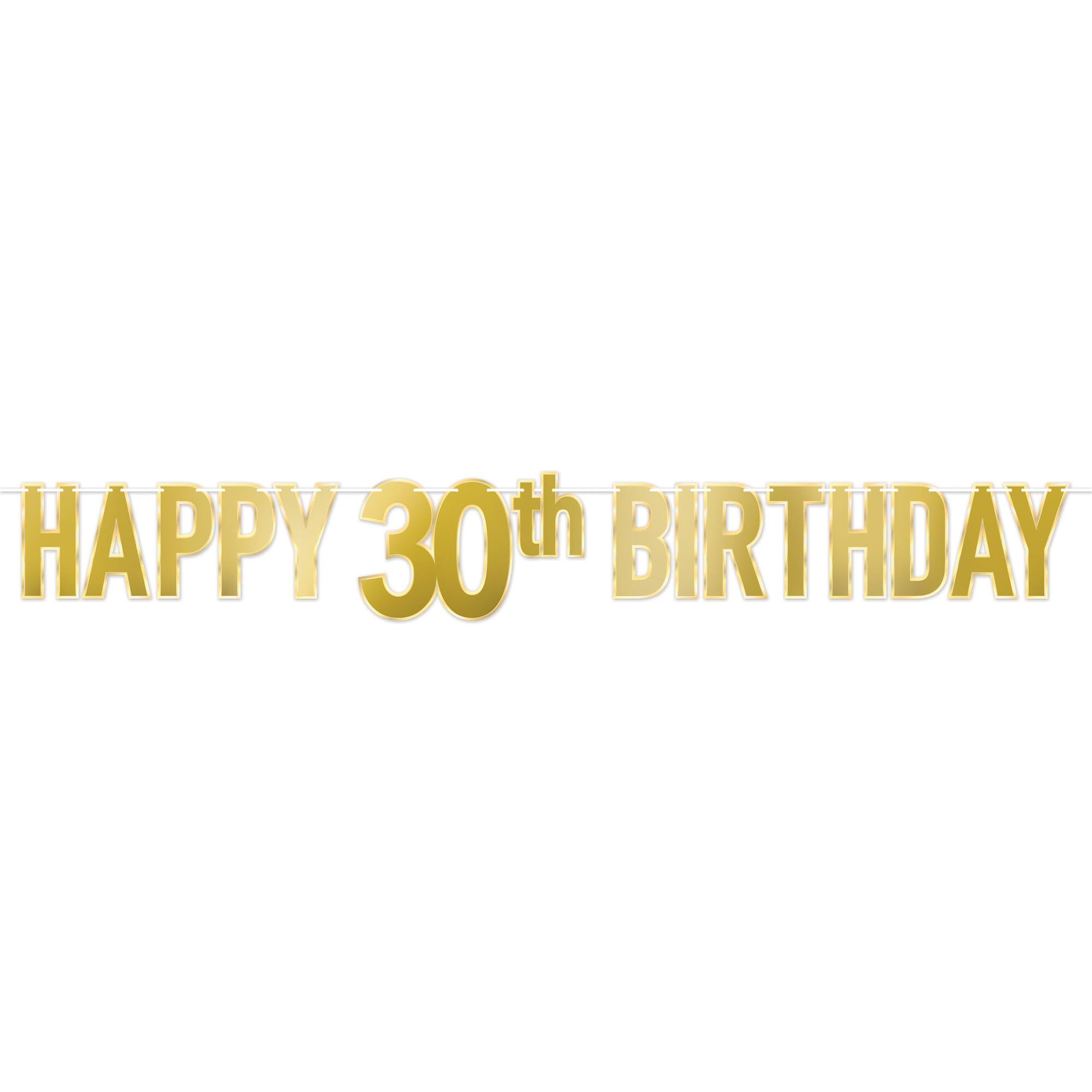 Beistle 7.75" x 5ft. Gold Foil Happy 30th Birthday Streamers, 2ct.